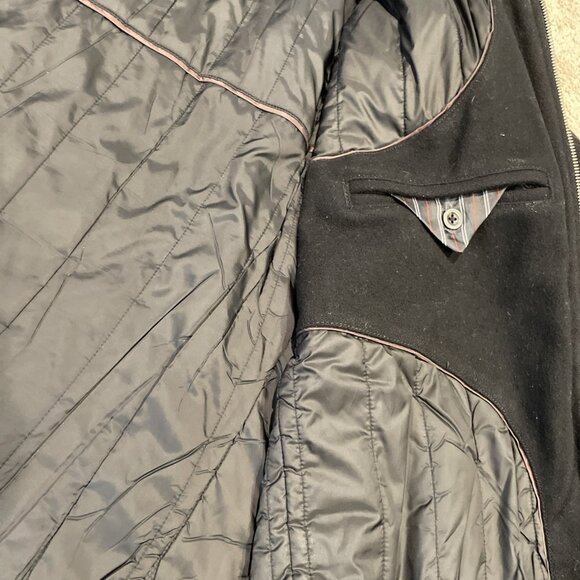 Vintage Y2K Gap Men's Wool Blend Jacket Size XL Black Full Zip Quilted Lining - Picture 8 of 13